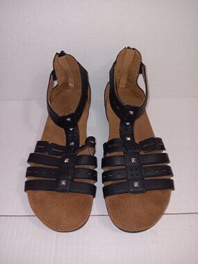 NATURAL  SOUL SPIKED GLADIATOR ZIPPER BACK SANDALS